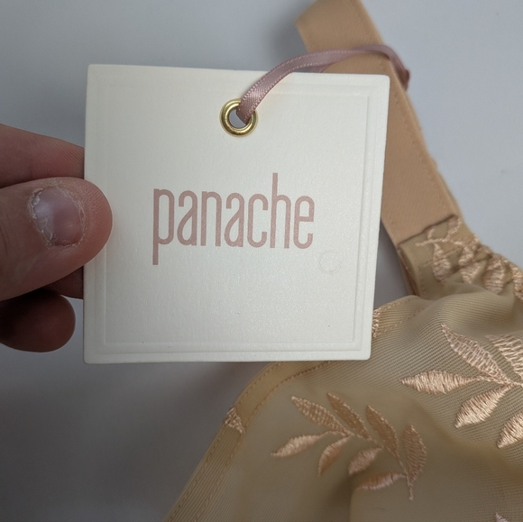 NWT PANACHE Tango Balconnet Women Bra Size 40J Beige See Through - Picture 5 of 8